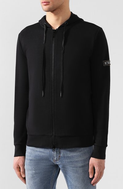 Хлопковая толстовка ICEBERG черного цвета по цене 22950 руб., арт. 19E I1P0/E070/6302, фото 3 Хлопковая толстовка ICEBERG, арт. 19E I1P0/E070/6302, фото 3
