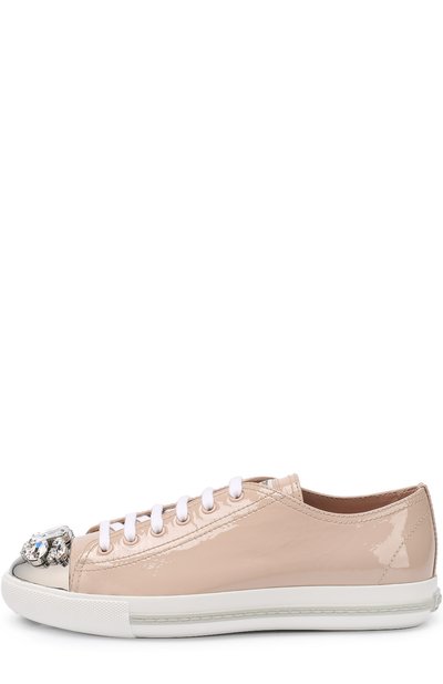 Лакированные кеды с декорированным мысом MIU MIU, арт. 5E8557/0WG, фото 2