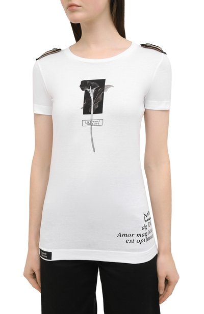 Хлопковая футболка DOLCE & GABBANA белого цвета по цене 82550 руб., арт. F8M23Z/G7WVI, фото 3 Хлопковая футболка DOLCE & GABBANA, арт. F8M23Z/G7WVI, фото 3