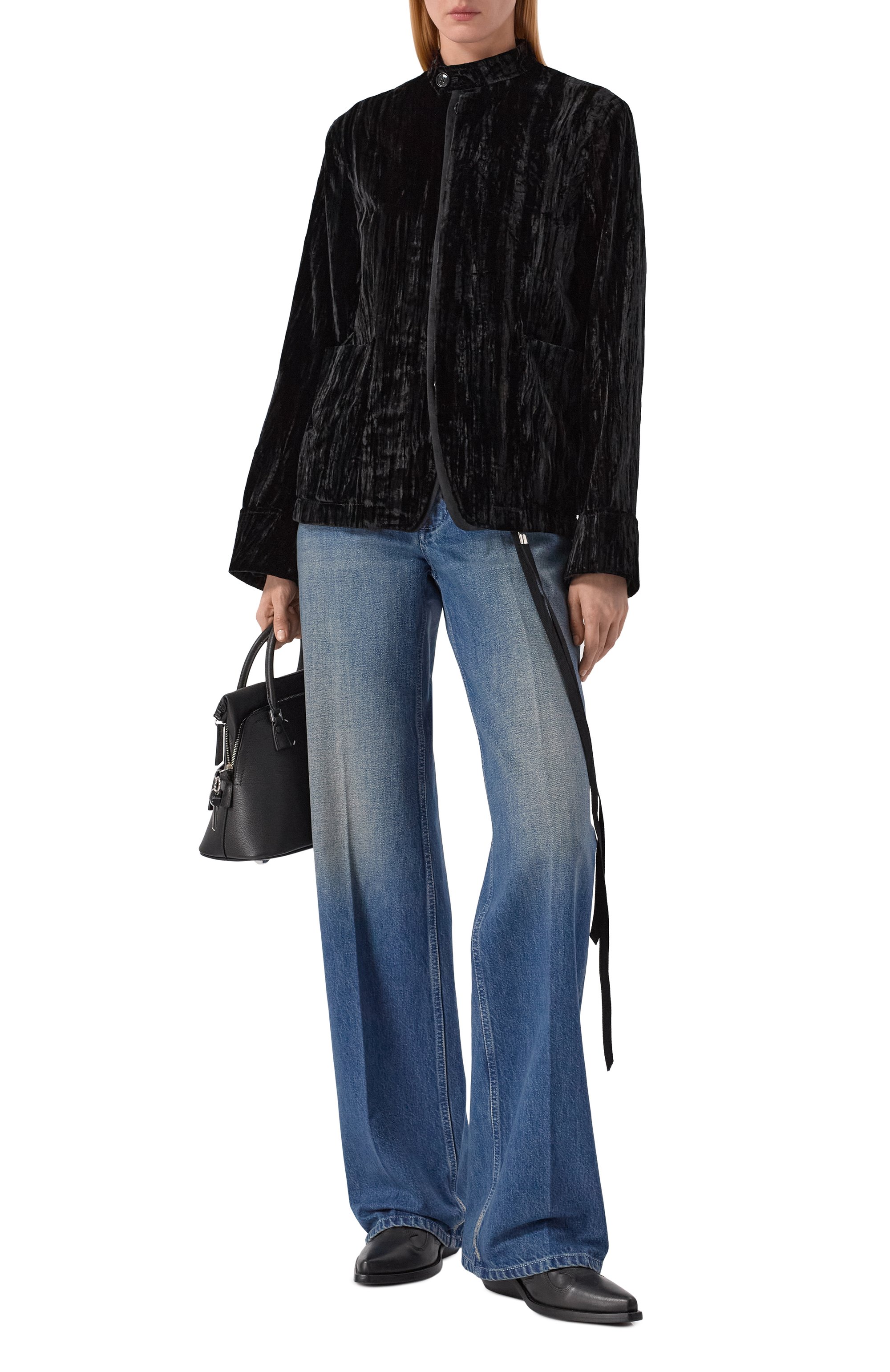 Бархатный жакет ANN DEMEULEMEESTER черного цвета по цене 170500 руб., арт. B0013765/FA710, фото 2 Бархатный жакет ANN DEMEULEMEESTER, арт. B0013765/FA710, фото 2