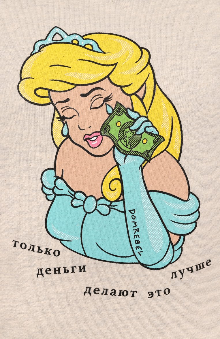 Женский хлопковое худи DOMREBEL светло-бежевого цвета, арт. M0NEY TEARS/H00DIE | Фото 6 (Рукава: Длинные; Длина (для топов): Стандартные; Материал внешний: Хлопок; Стили: Кэжуэл; Женское Кросс-КТ: Худи-одежда)