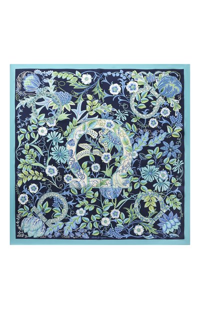 Шелковый платок FERRAGAMO голубого цвета по цене 23320 руб., арт. Z-0706693, фото 3 Шелковый платок FERRAGAMO, арт. Z-0706693, фото 3