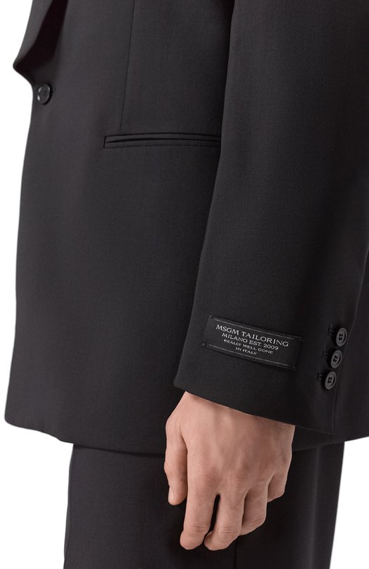 Шерстяной пиджак MSGM 4040MG01/267100 Чёрный  4040MG01/267100 Фото 5