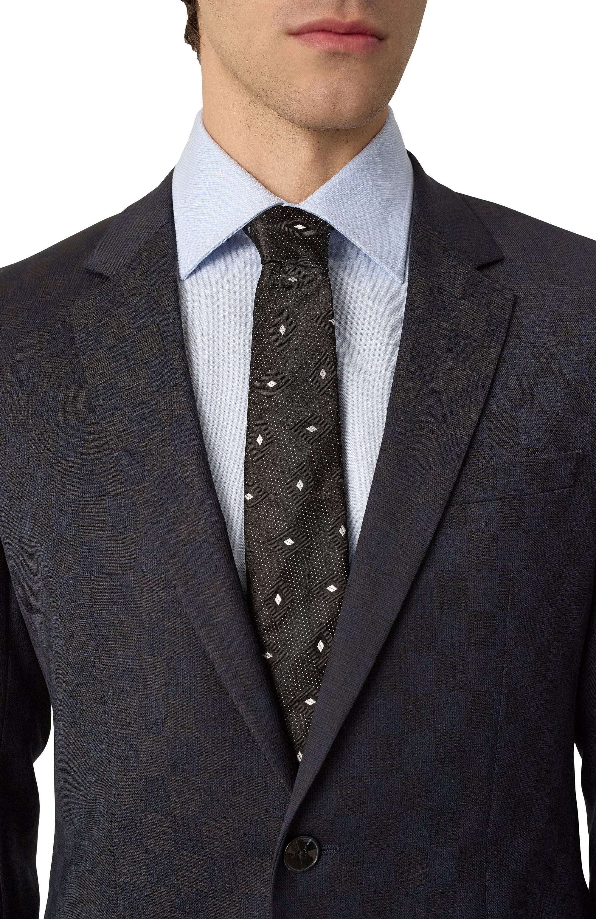 Шелковый галстук GIORGIO ARMANI черного цвета по цене 21600 руб., арт. GM000800/TE13675, фото 2 Шелковый галстук GIORGIO ARMANI, арт. GM000800/TE13675, фото 2