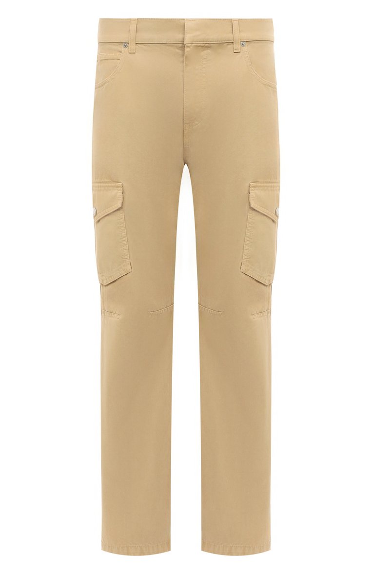 Мужские хлопковые брюки-карго BALMAIN бежевого цвета, арт. DH1MI080/CF31 | Фото 1 (Материал внешний: Хлопок; Длина (брюки, джинсы): Стандартные; Случай: Повседневный; Силуэт М (брюки): Карго; Стили: Минимализм)