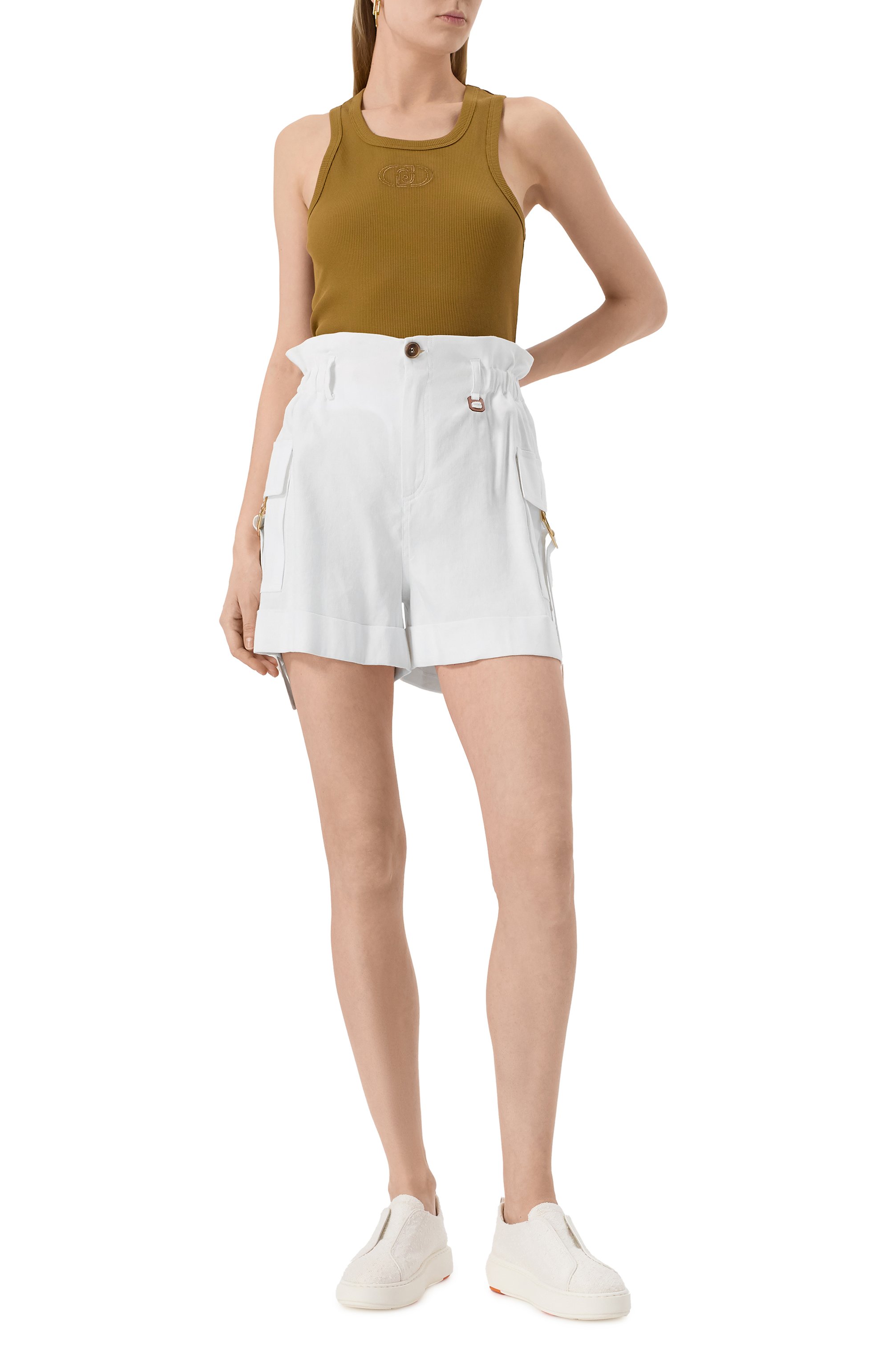 Шорты изо льна и вискозы LORENA ANTONIAZZI, арт. E2534PA26A/3347, фото 2