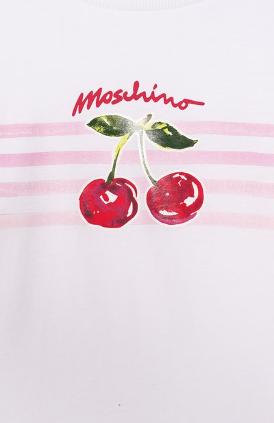 Хлопковая футболка MOSCHINO белого цвета по цене 11150 руб., арт. HDM06Y/LAA02_001, фото 3 Хлопковая футболка MOSCHINO, арт. HDM06Y/LAA02_001, фото 3