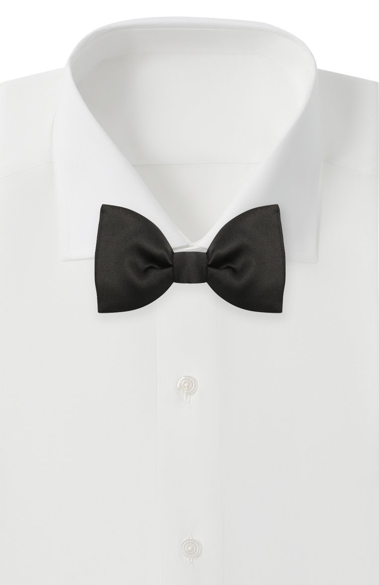 Мужской шелковый галстук-бабочка LANVIN черного цвета, арт. 2242/B0W TIE | Фото 2 (Материал: Текстиль, Шелк; Нос: Не проставлено)