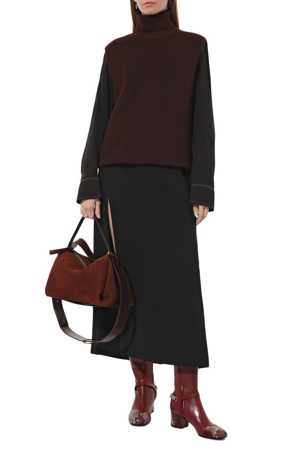 Сапоги с отделкой из кожи питона GUCCI, арт. 388453 EU740, фото 2