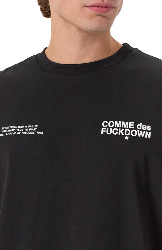 Хлопковая футболка Comme des Fuckdown CFABM01749 Чёрный  CFABM01749 Фото 5