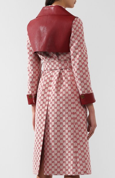 Хлопковое пальто с поясом и воротником-стойкой GUCCI, арт. 516421/ZLZ43, фото 4