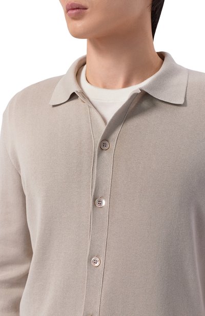 Рубашка из шелка и хлопка MVST бежевого цвета по цене 134500 руб., арт. M26.2PM.K104/Y201 KNIT SETA C0T0NE, фото 5 Рубашка из шелка и хлопка MVST, арт. M26.2PM.K104/Y201 KNIT SETA C0T0NE, фото 5
