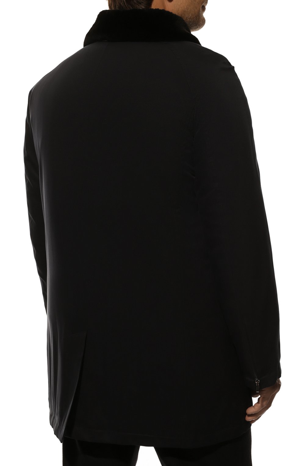 Шелковый плащ с воротником из бобра ZILLI, арт. MAQ-TIMBU-30284/0002, фото 4