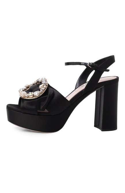 Женские текстильные босоножки MIU MIU, арт. 5XP730-LU2-F0002-095