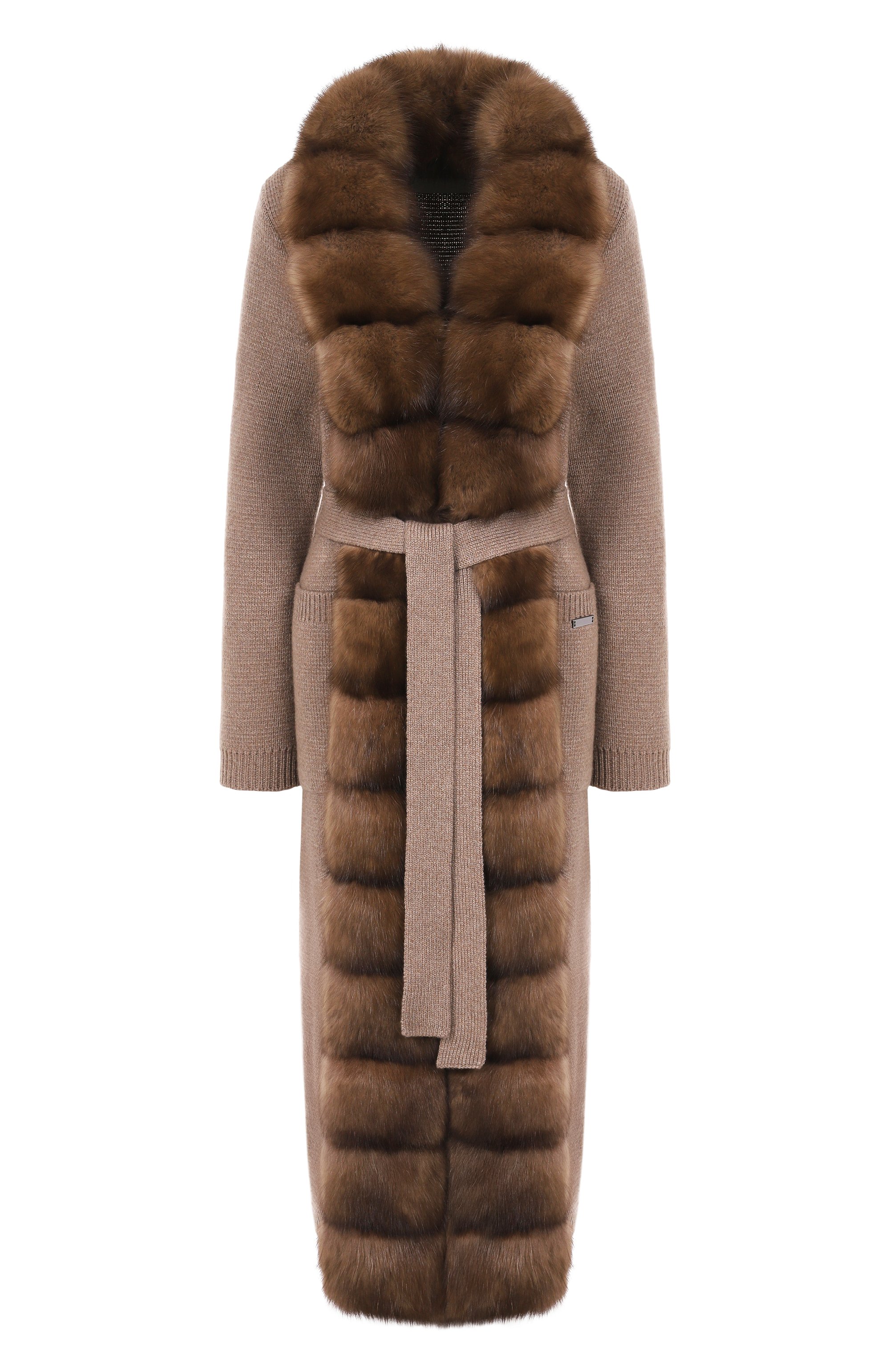 Кардиган из шерсти и кашемира с отделкой из соболя MANZONI24, арт. 25M1427-XZ, фото 1