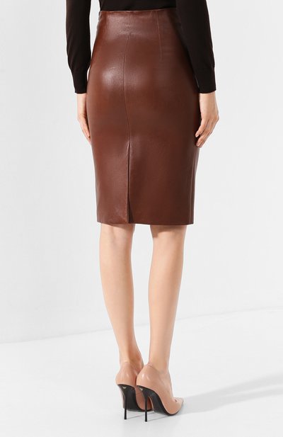 Кожаная юбка BRUNELLO CUCINELLI коричневого цвета по цене 289500 руб., арт. M0PULG2805, фото 4 Кожаная юбка BRUNELLO CUCINELLI, арт. M0PULG2805, фото 4