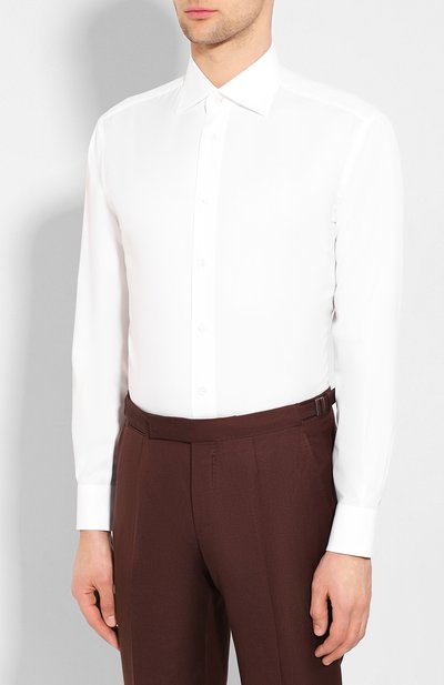 Хлопковая сорочка с воротником акула BRIONI белого цвета по цене 59950 руб., арт. RCLU36/PZ034, фото 3 Хлопковая сорочка с воротником акула BRIONI, арт. RCLU36/PZ034, фото 3