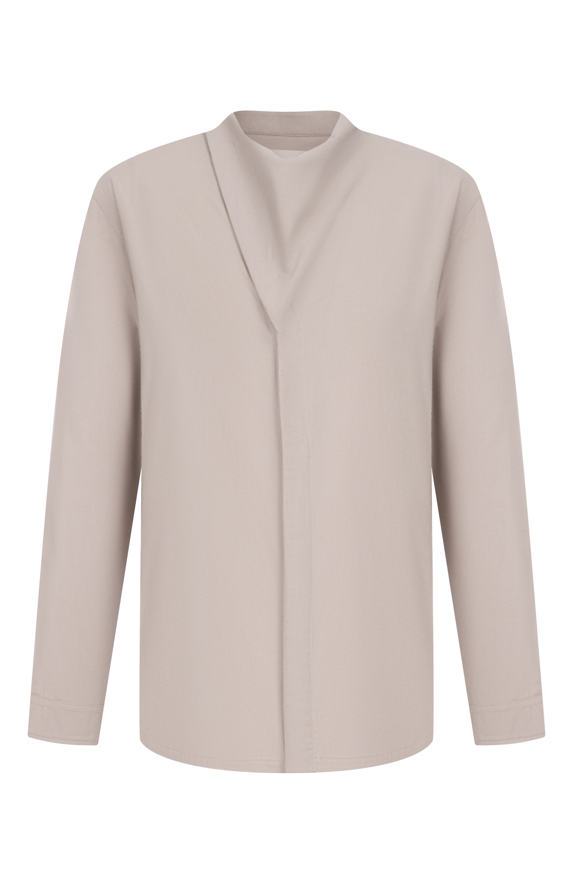 Рубашка из хлопка и шерсти RICK OWENS бежевого цвета по цене 86850 руб., арт. RU02E1299/FLW, фото 1 Рубашка из хлопка и шерсти RICK OWENS, арт. RU02E1299/FLW, фото 1