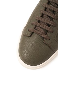 Мужские кожаные кеды SANTONI хаки цвета, арт. MBCG21571BARCMMD | Фото 7 (Материал внешний: Натуральная кожа; Материал внутренний: Натуральная кожа; Драгоценные камни: Проставлено; Материал сплава: Проставлено; Подошва: Массивная; Стили: Классический; Материал утеплителя: Без утеплителя; Кросс-КТ: Низкие)