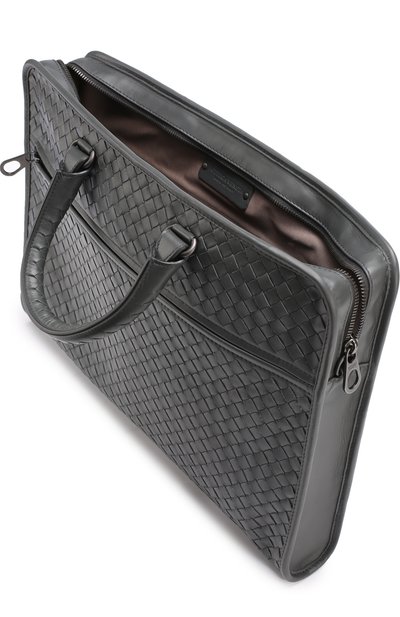 Кожаный портфель BOTTEGA VENETA серого цвета по цене 235000 руб., арт. 248395/VQ131, фото 3 Кожаный портфель BOTTEGA VENETA, арт. 248395/VQ131, фото 3