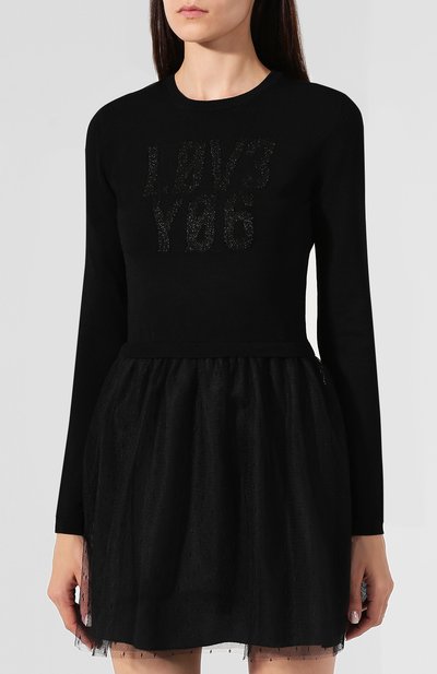 Платье из вискозы REDVALENTINO черного цвета по цене 58500 руб., арт. SR3KDA79/4DY, фото 3 Платье из вискозы REDVALENTINO, арт. SR3KDA79/4DY, фото 3
