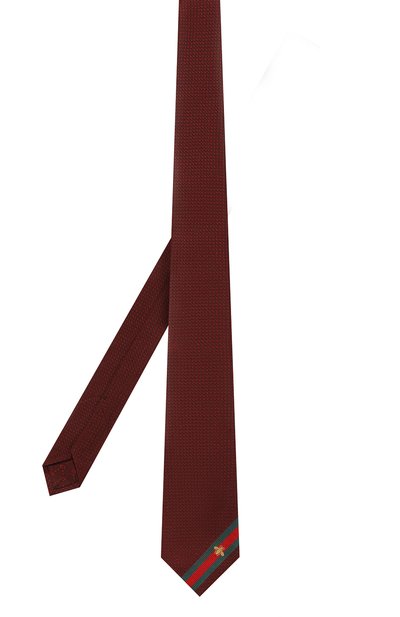 Шелковый галстук GUCCI бордового цвета по цене 28800 руб., арт. 456510 4E002, фото 3 Шелковый галстук GUCCI, арт. 456510 4E002, фото 3