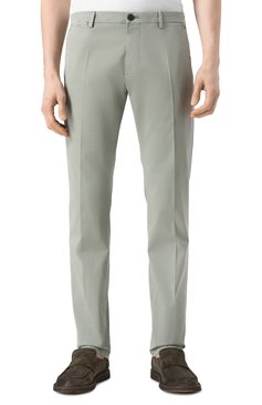 Мужские хлопковые брюки WINDSOR светло-зеленого цвета, арт. 13 CIN0-D 6 10001144 06/30041494 | Фото 3 (Длина (брюки, джинсы): Стандартные; Материал внешний: Хлопок; Силуэт М (брюки): Чиносы; Случай: Повседневный; Стили: Кэжуэл)