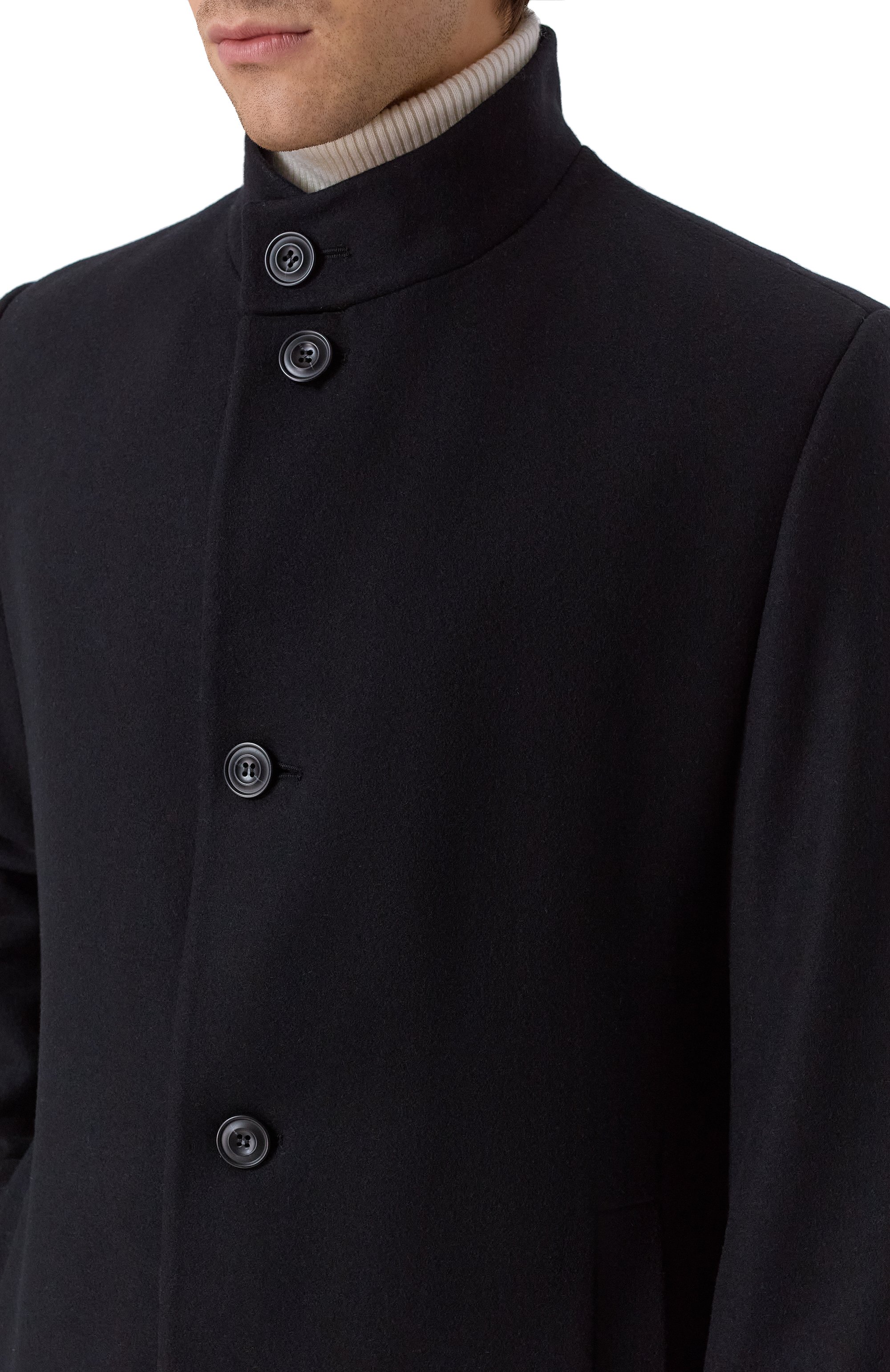 Шерстяное пальто HUGO черного цвета по цене 47950 руб., арт. 50546551, фото 5 Шерстяное пальто HUGO, арт. 50546551, фото 5