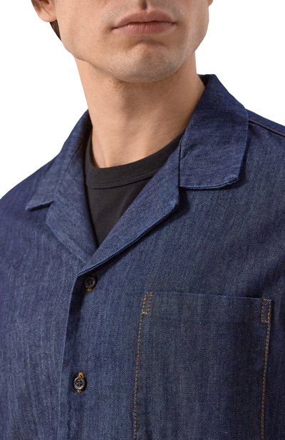 Джинсовая рубашка DRIES VAN NOTEN темно-синего цвета по цене 49950 руб., арт. 020743/3386, фото 5 Джинсовая рубашка DRIES VAN NOTEN, арт. 020743/3386, фото 5