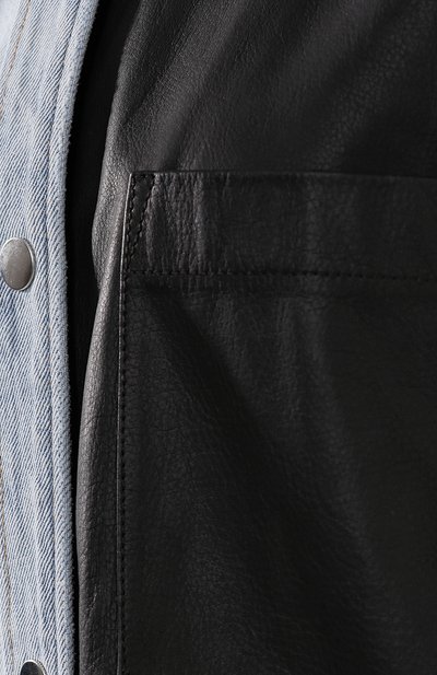 Рубашка с кожаной вставкой ALEXANDER WANG голубого цвета по цене 93250 руб., арт. 1W492362L7, фото 5 Рубашка с кожаной вставкой ALEXANDER WANG, арт. 1W492362L7, фото 5