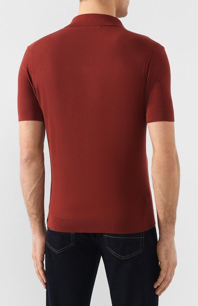Хлопковое поло ZEGNA красного цвета по цене 58650 руб., арт. UUC96/C32, фото 4 Хлопковое поло ZEGNA, арт. UUC96/C32, фото 4