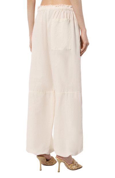 Брюки из хлопка и льна ACNE STUDIOS белого цвета по цене 57500 руб., арт. FN-WN-TR0U001105, фото 4 Брюки из хлопка и льна ACNE STUDIOS, арт. FN-WN-TR0U001105, фото 4