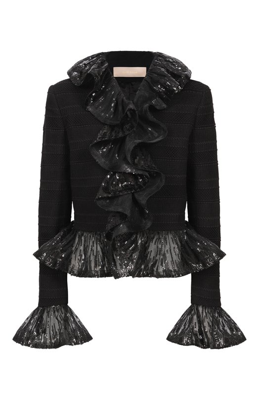 Жакет с отделкой пайетками Elie Saab J0165NF25PAM01 Чёрный J0165NF25PAM01