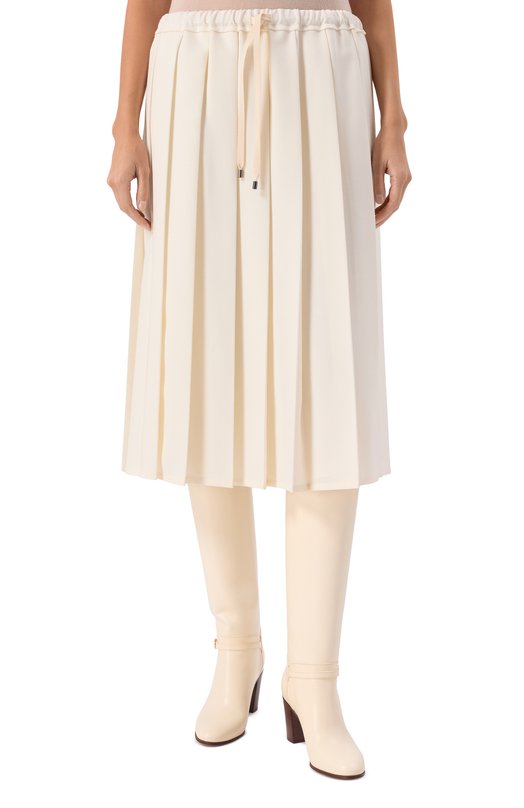 Плиссированная юбка Brunello Cucinelli MP147G3869 Кремовый  MP147G3869 Фото 3