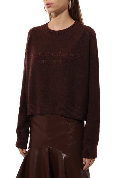 Свитер PHILOSOPHY DI LORENZO SERAFINI темно-коричневого цвета по цене 43900 руб., арт. A0928/5702, фото 3 Свитер PHILOSOPHY DI LORENZO SERAFINI, арт. A0928/5702, фото 3
