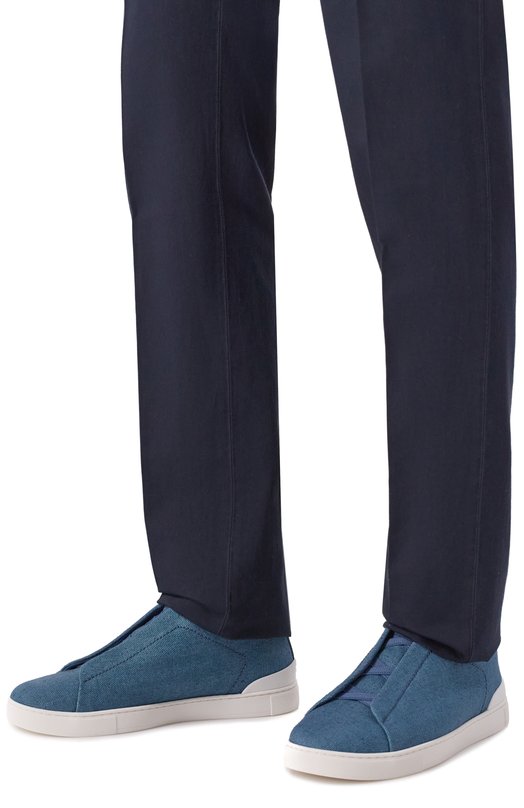 Текстильные кеды Triple Stitch Zegna S7981Z/LHLNA Синий  S7981Z/LHLNA Фото 3