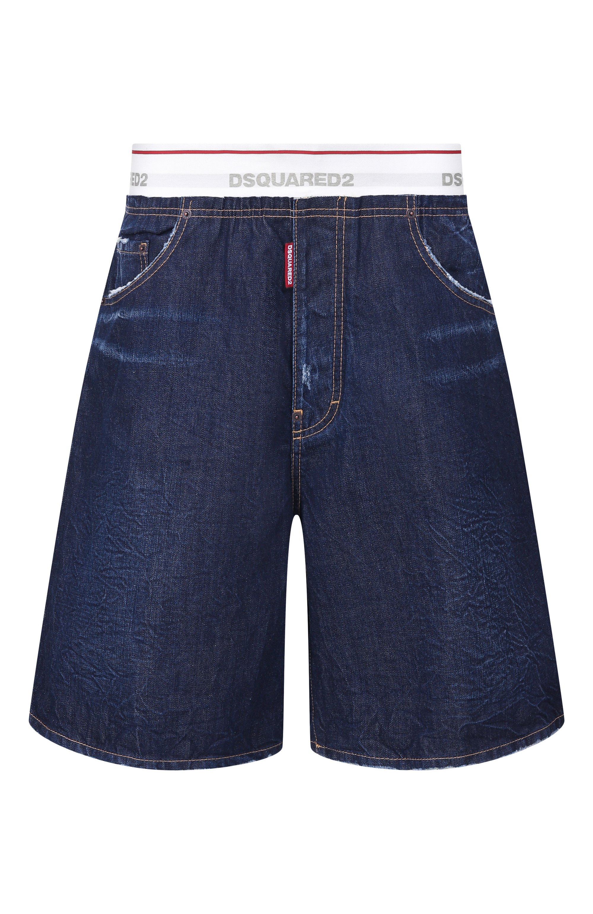 Джинсовые шорты DSQUARED2 синего цвета по цене 59350 руб., арт. S74MU0995/D30011, фото 1 Джинсовые шорты DSQUARED2, арт. S74MU0995/D30011, фото 1