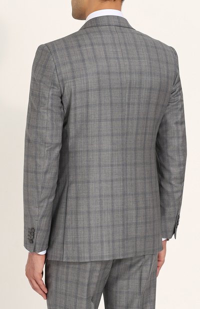 Шерстяной костюм в клетку с пиджаком на двух пуговицах ZEGNA, арт. 322107/221225, фото 3