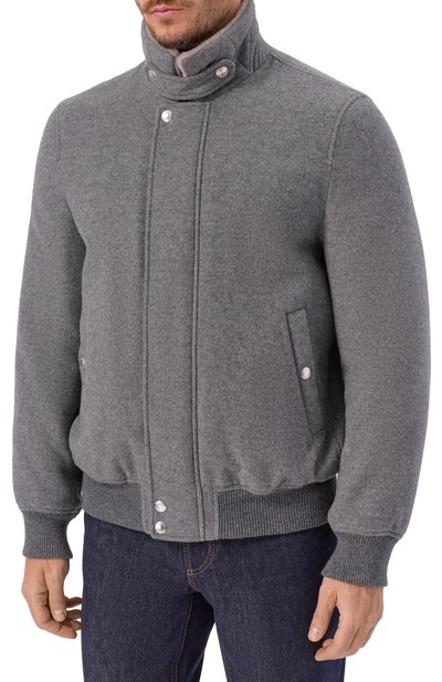 Бомбер с подкладкой из овчины BRUNELLO CUCINELLI серого цвета по цене 1505000 руб., арт. MT4016887, фото 3 Бомбер с подкладкой из овчины BRUNELLO CUCINELLI, арт. MT4016887, фото 3