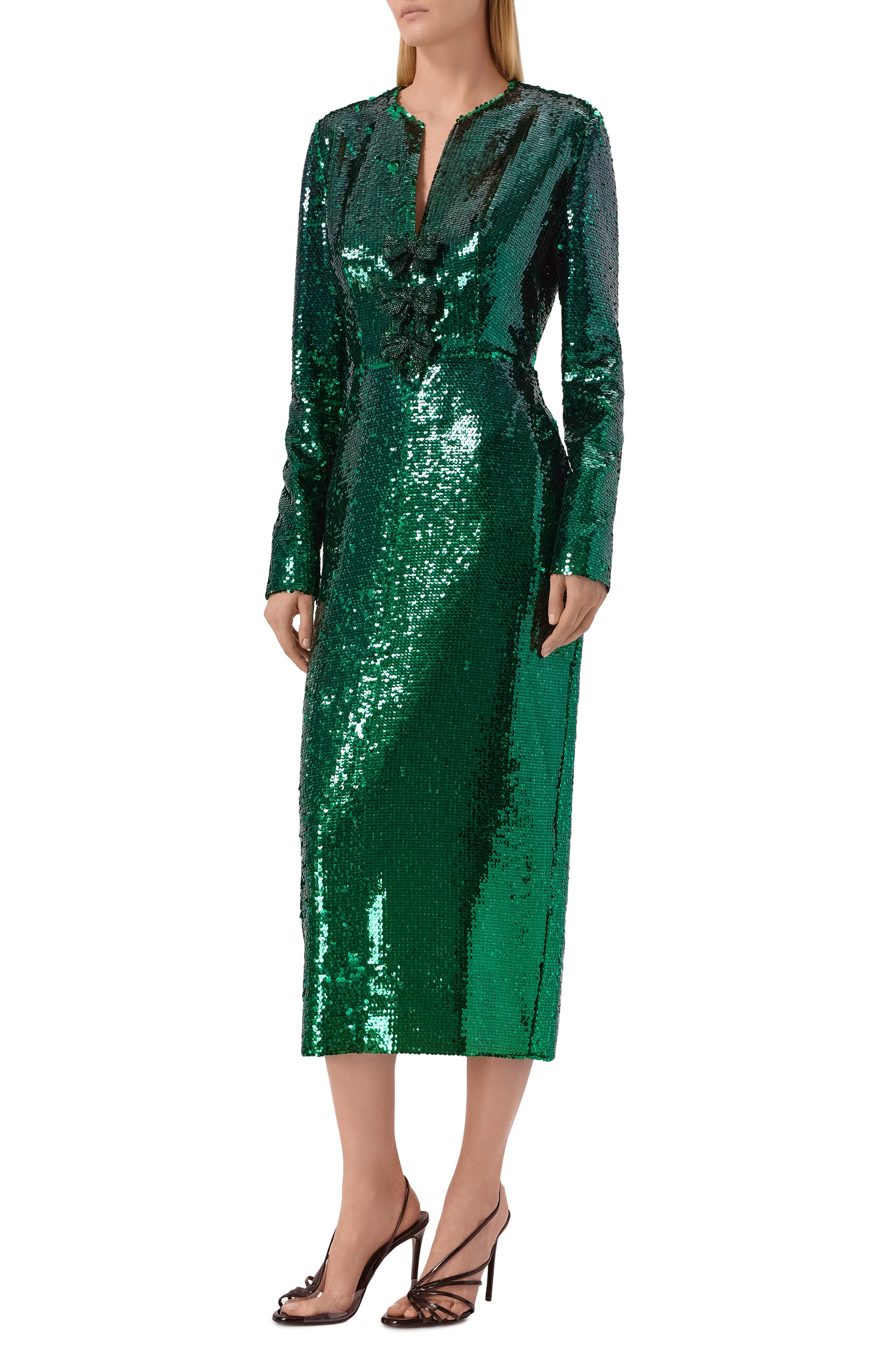 Платье с отделкой пайетками ELIE SAAB, арт. D0796NP25/PA008, фото 2