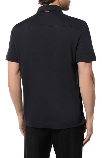 Поло из хлопка и шелка ZEGNA, арт. E8319A5/B773, фото 4