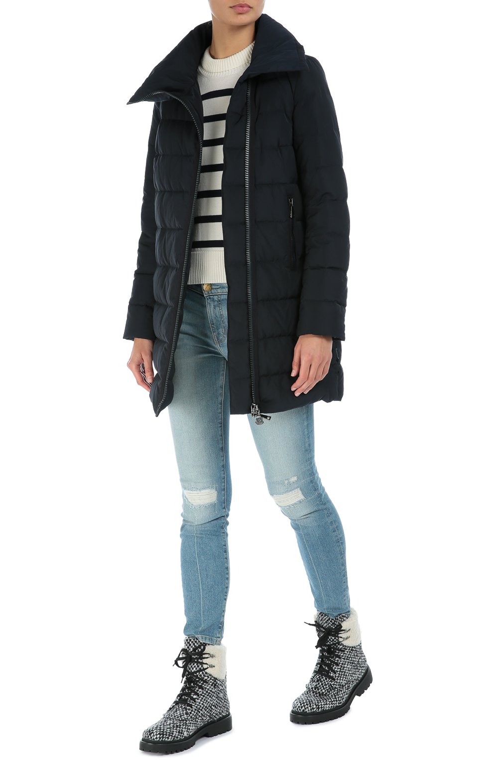 Стеганый пуховик с высоким воротником и косой молнией MONCLER, арт. B2-093-49379-00-54543, фото 2