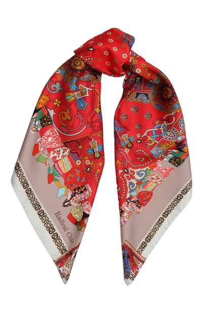 Шелковый платок ensemble RADICAL CHIC красного цвета по цене 19760 руб., арт. 20188.21.02, фото 1 Шелковый платок ensemble RADICAL CHIC, арт. 20188.21.02, фото 1