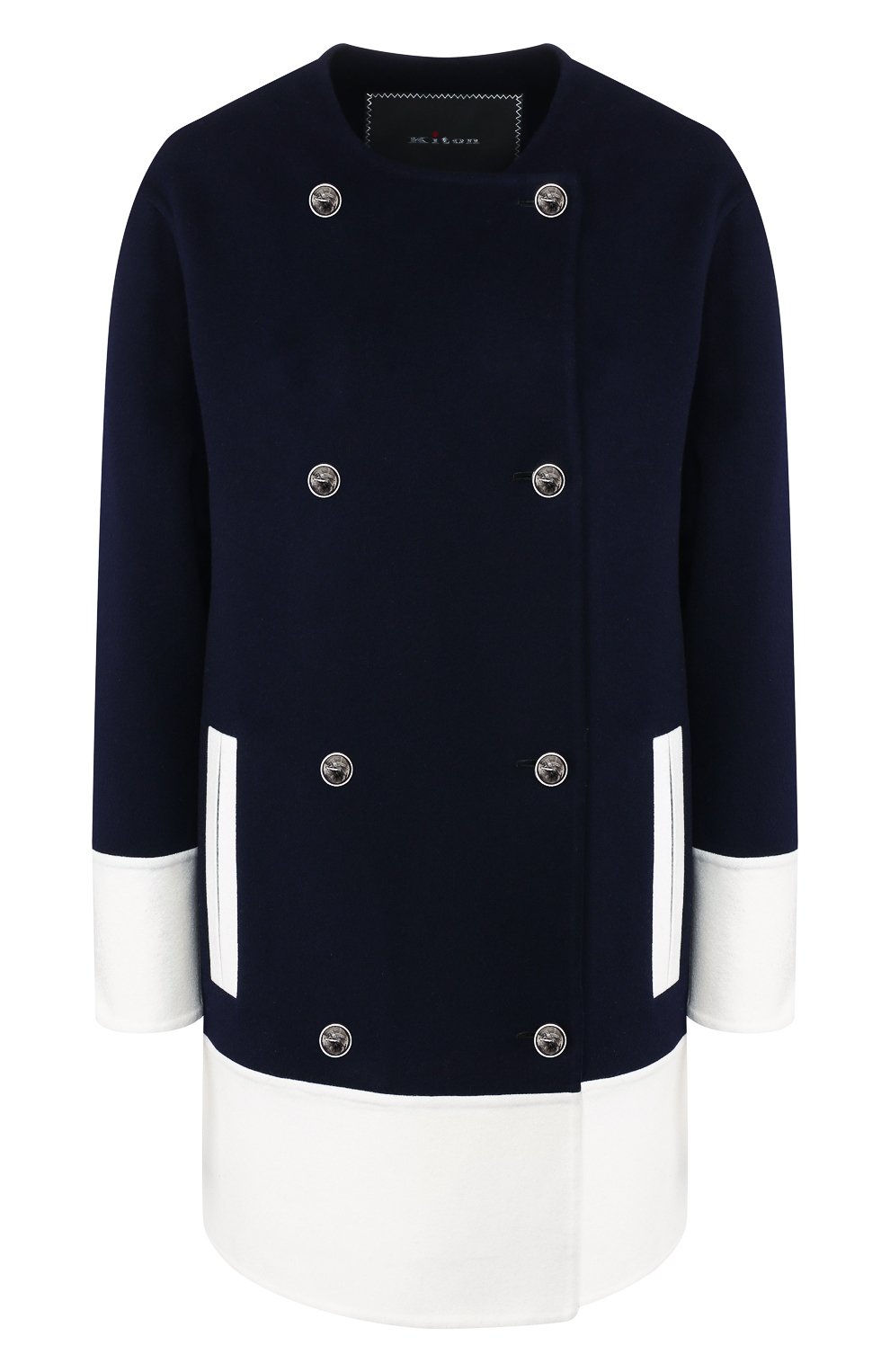 Кашемировое пальто KITON темно-синего цвета по цене 574500 руб., арт. D49623DK05I38, фото 1 Кашемировое пальто KITON, арт. D49623DK05I38, фото 1
