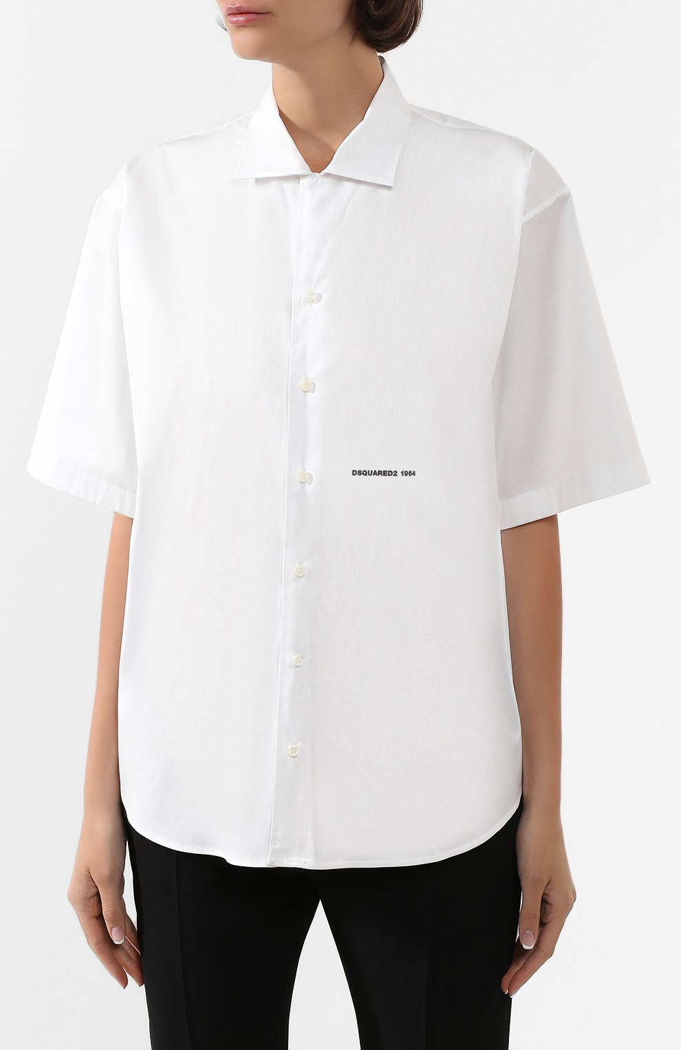 Хлопковая рубашка DSQUARED2 белого цвета по цене 28300 руб., арт. S72DL0648/S44131, фото 3 Хлопковая рубашка DSQUARED2, арт. S72DL0648/S44131, фото 3