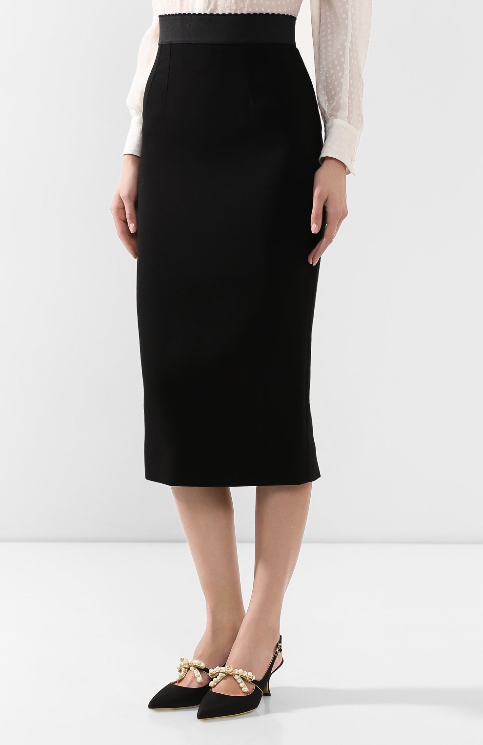 Шерстяная юбка DOLCE & GABBANA черного цвета по цене 93550 руб., арт. F4BTST/FUBD2, фото 3 Шерстяная юбка DOLCE & GABBANA, арт. F4BTST/FUBD2, фото 3