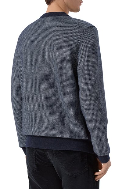 Джемпер из шерсти и хлопка BOSS темно-синего цвета по цене 25950 руб., арт. 50549986, фото 4 Джемпер из шерсти и хлопка BOSS, арт. 50549986, фото 4