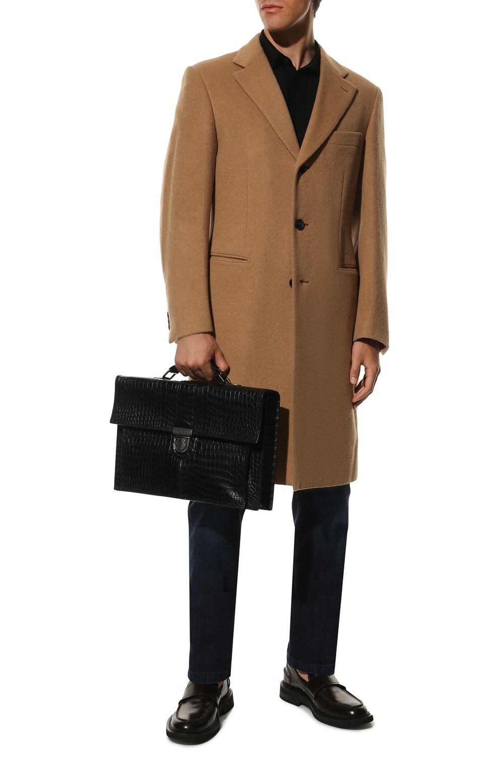 Портфель из кожи крокодила BOTTEGA VENETA черного цвета по цене 3295000 руб., арт. 480980/VCLG0, фото 7 Портфель из кожи крокодила BOTTEGA VENETA, арт. 480980/VCLG0, фото 7