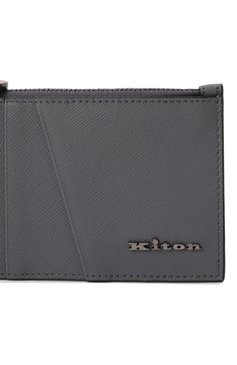 Мужской кожаный футляр для кредитных карт KITON серого цвета, арт. UPEA009N0122807 | Фото 4 (Нос: Не проставлено; Материал: Натуральная кожа)
