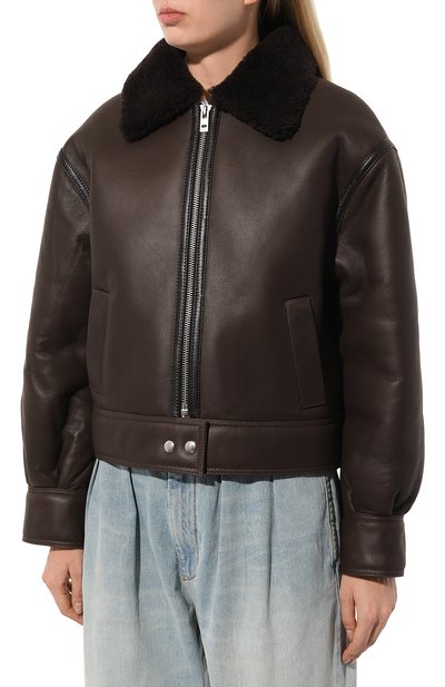 Дубленка из овчины BATS темно-коричневого цвета по цене 110000 руб., арт. OC_001_0, фото 3 Дубленка из овчины BATS, арт. OC_001_0, фото 3